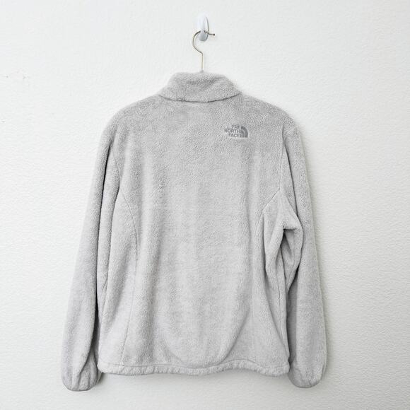 [The North Face] Light Gray Fuzzy Fleece Full Zip Osito Jacket Size Medium M - Picture 2 of 10
